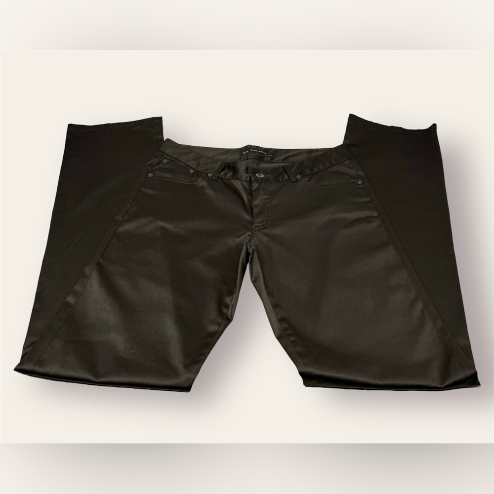 🛍️SALE🛍️ Zara Basic Satin Jeans / Pants / Trousers (Brown) - Picture 8 of 16